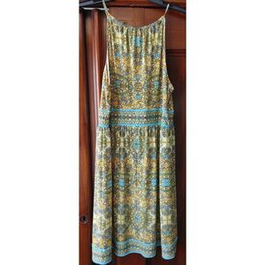 London Times Petite Size 10P Sundress Dress Paisley Print Sleeveless M READ
